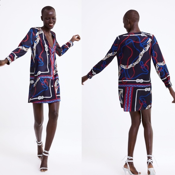 ZARA Knot Print Dress - Picture 8 of 8